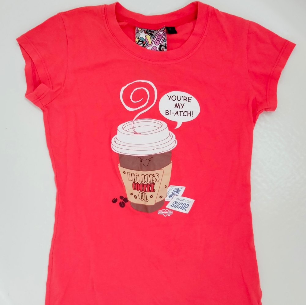 New breed girl "big joe's coffee" t-shirt